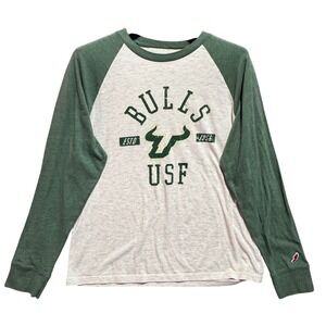 USF Bulls League Mens Large Long Sleeve Raglan T Shirt University of‎ Florida